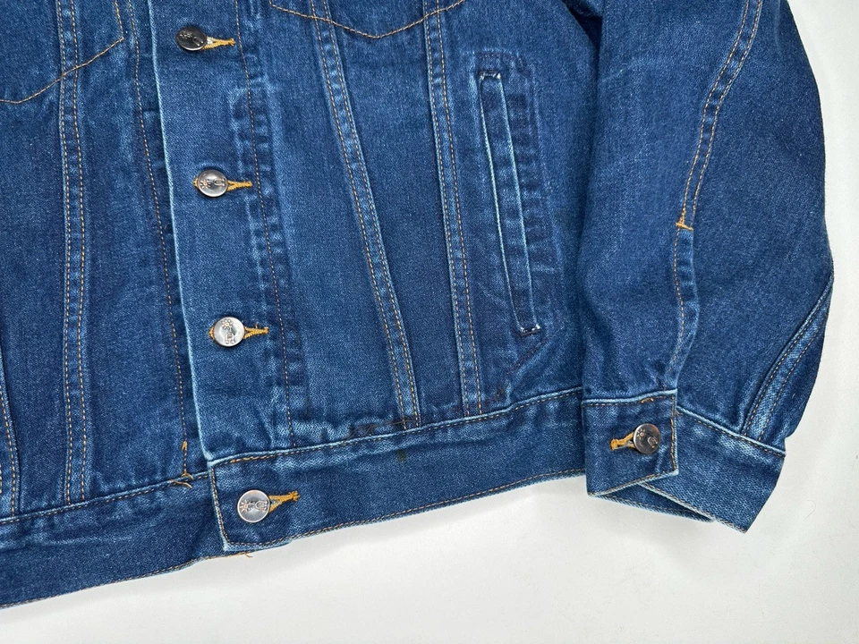 Chaqueta de Camionero Denim Western Wear Plateada De Colección Lavado Oscuro Crudo L Foto 2 de 4