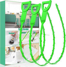 Longer Drain Clog Remover Sink Snake: 3 Pcs Hair Remover Tools for Shower Bath a