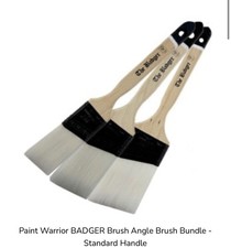 Paint Warrior Badger Oval Angle Long Handle Paint Brush - All Sizes