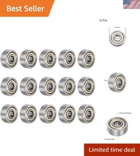Durable 15pcs 624ZZ Carbon Steel Ball Bearings: 4mm Bore, 13mm OD, Z1 Noise