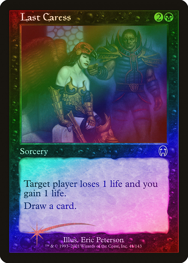 Last Caress FOIL Apocalypse NM Black Common MAGIC THE GATHERING CARD ABUGames