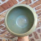 Vntg MCM Coil Pottery Planter Handmade Drip Glaze USA Teal Sea Foam Beach Decor — photo 4