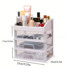 Multi-Layer Office Desktop Storage Box Cosmetic Organizer with Drawers - Transpa