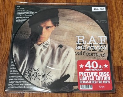 RAF SELF CONTROL 45 GIRI PICTURE DISC AUTOGRAFATO 40th ANNIVERSARY NUOVO