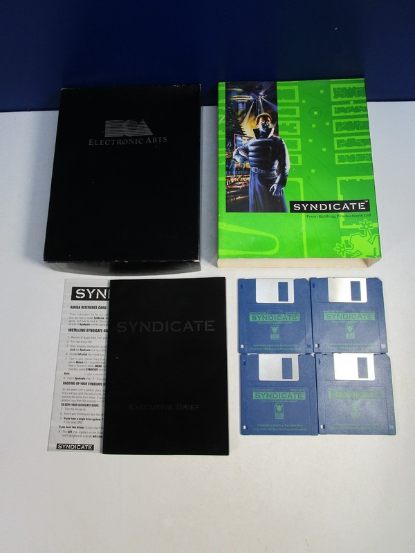 vintage COMMODORE AMIGA SYNDICATE DISK VIDEO GAME big box
