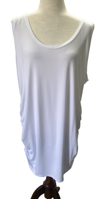 Lane Bryant White Tank Top Swing Tunic Knit Illusion Collection NWT Size 26/28