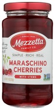 Mezzetta Maraschino Cherries With Stems 11 Oz Juice