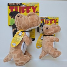 Mighty By Tuffy Durable Plush Dog Toy -dinosaur Small Medium Size Bundle Set Nwt