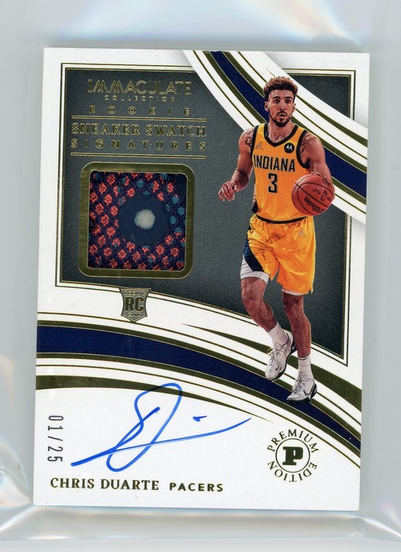 Chris Duarte 2021-22 Panini Immaculate Sneaker Swatch 01 /25 Auto Patch RC