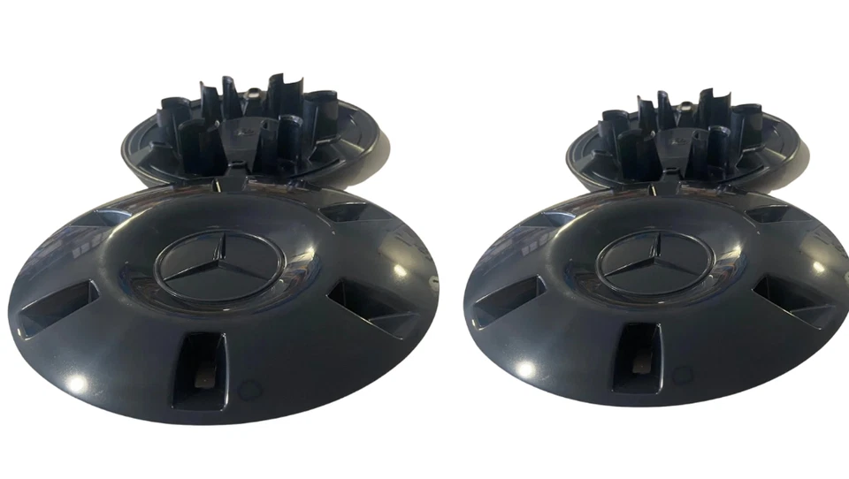 Center Caps Hubcaps Mercedes Benz Sprinter A9064010025 16" OEM Wheel Black 4 pcs - Image 3 of 4