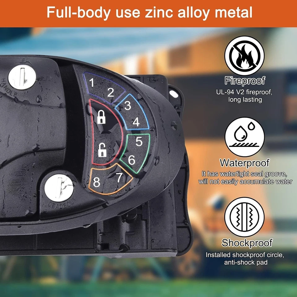 RV Keyless Entry Door Lock Camper Trailer Lock for RV Caravan Travel Trailers Foto 2 de 4