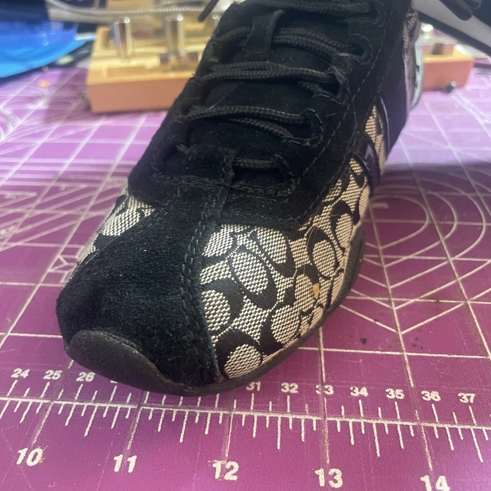 Zapatillas Coach Remonna Signature Jacquard Patrón C Gamuza en Negro Gris Talla 9.5 Foto 2 de 4