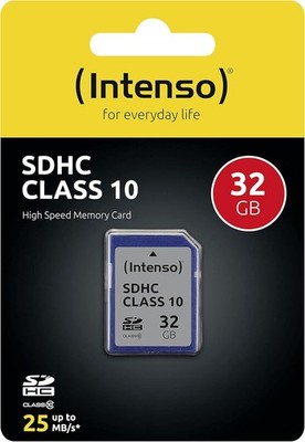 Intenso SD Karte 32GB SDHC Class 10 Speicherkarte Kamera 25MB/s
