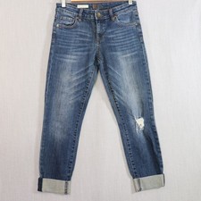 Kut From The Kloth Amy Ankle Straight Leg Jeans Women  s Size 2 Blue Denim Cuffed