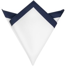 Men's Contrast Color Lightweight White Pocket Squares for Formal Wedding One ...