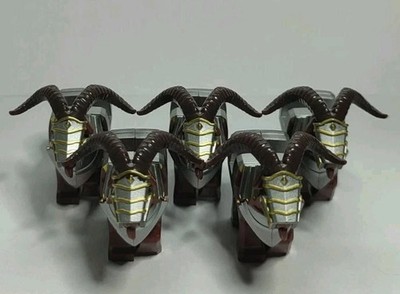 5x Steinbock, Ziege mit Rüstung,Herr der Ringe,Klemmbausteine für Lego Erweitern