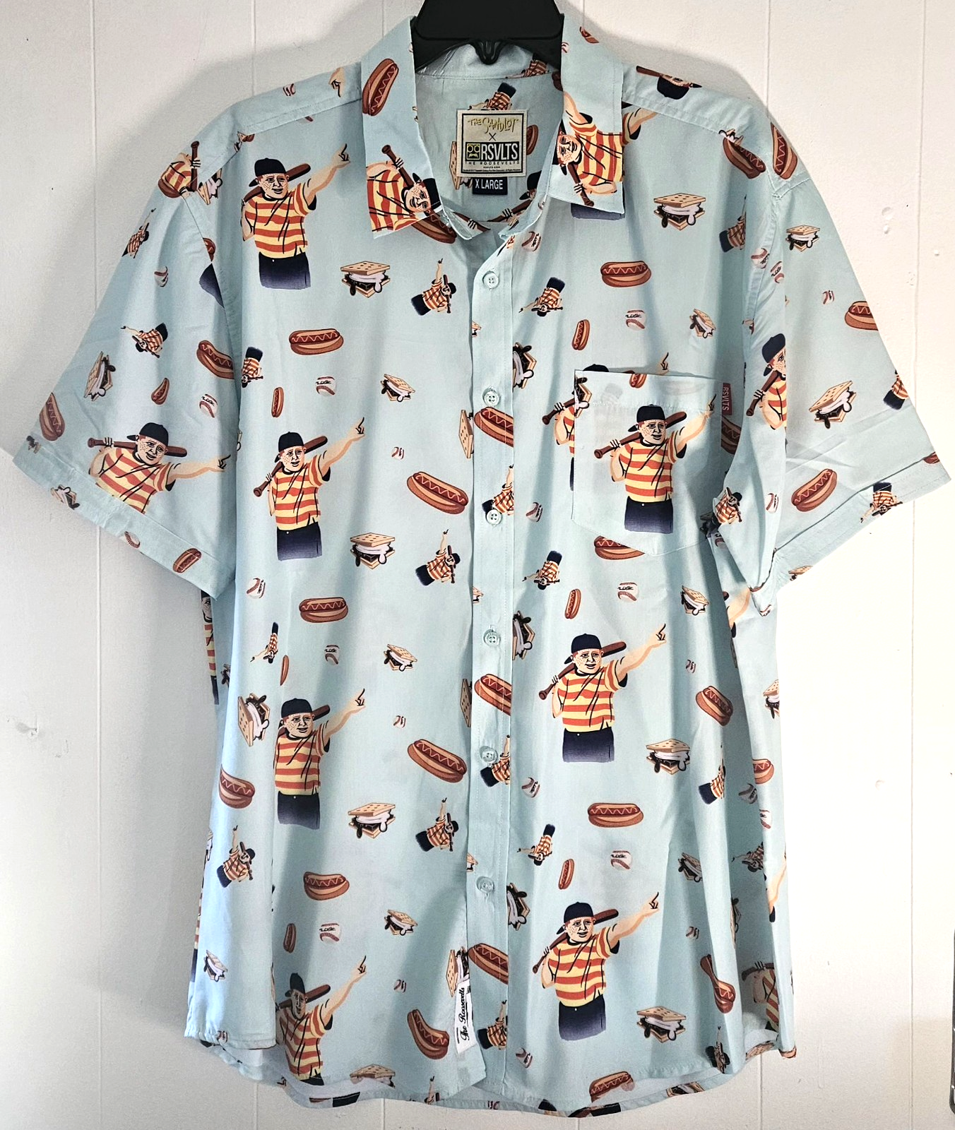 RSVLTS Shirt Mens XLARGE The Sandlolt Dare Mighty things Sky Blue Summer