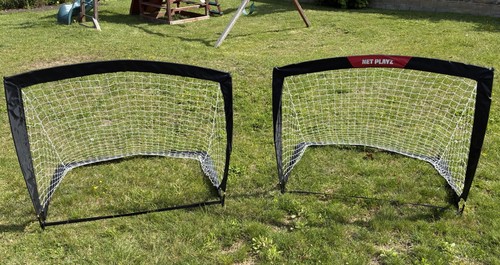 2 Pack 4' x 3' Soccer Goal Net Set, Pop Up Kids Practice Soccer Goals for Ind...