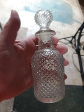 Vintage Avon Apothecary Decanter Clear Glass Diamond Cut 12oz FlavorFresh Bottle