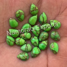Green Copper Turquoise Pear 6x9 mm to 18x25 mm Cabochon Loose Gemstone