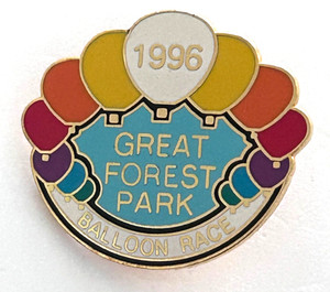 Vintage 1996 Great Forest Park Hot Air Balloon Race Enamel Lapel Pin