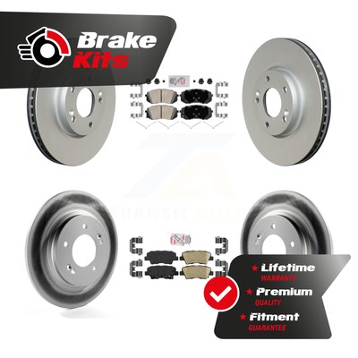 Front Rear Ceramic Pad Coated Disc Brake Rotors Kit For 2016-2016 Hyundai Sonata