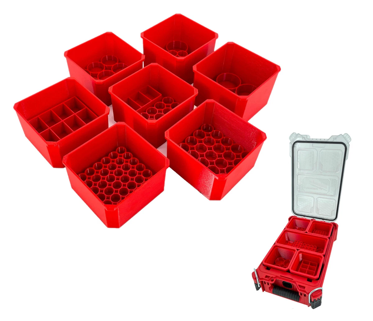 Milwaukee PO Compact Organizer Compatible AA AAA C D 9V Sq Battery Insert Bin