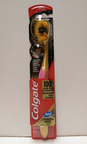 4x Colgate Toothbrush 360° Charcoal Gold Soft Infused Spiral Antigerm Bristles - Picture 8 of 11
