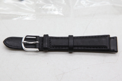 Bracelet En Cuir Noir 16 Mm Pour Montre Vintage - Style Serpentine Authentique