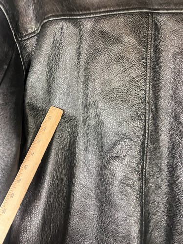 Vintage American Crossroads Men’s Size 4XL Black Leather Wool Lined Jacket - Picture 10 of 12