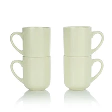 Everything Kitchens Modern Flat 15oz Mugs (Set of 4) | Beige