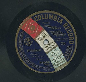 Sylvia Ballet   French Symphony Orchestra  78 RPM - Bild 1 von 1