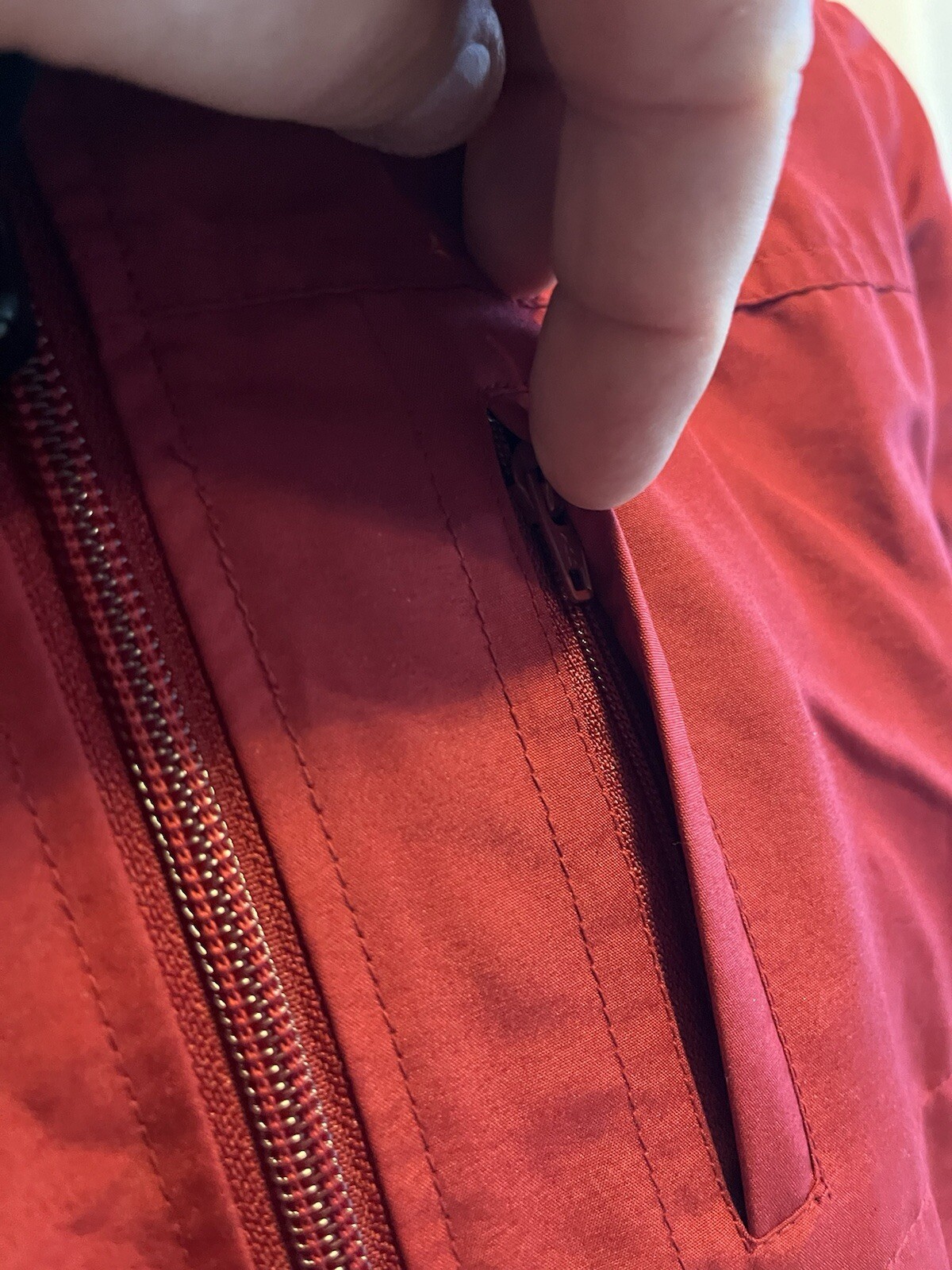 Gap Light Jacket Red Zip Front Hooded Pockets Win… - image 5