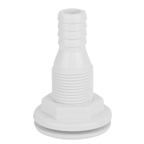 3/4in Plastic Marine Thru Hull Exhaust Fittings Boat Drain Outlet Plug White - Picture 1 of 7