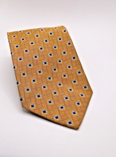 Paul Fredrick Tie 100 Silk 57x4 Made in USA Gold Hand Tailored (181)