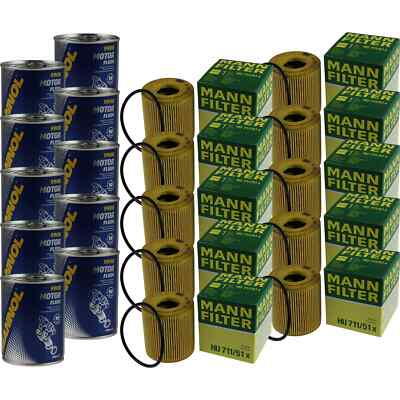10x Original MANN Ölfilter HU 711/51 x + 10x SCT Motor Flush Motorspülung