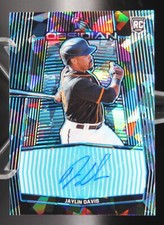 Jaylin Davis - 2020 Obsidian Auto 13/20 Electric Etch Teal Crystal RC - Giants