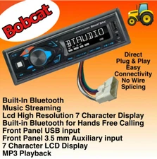Bobcat Tractor Direct Plug & Play Stereo Radio AM FM Bluetooth AUX MP3