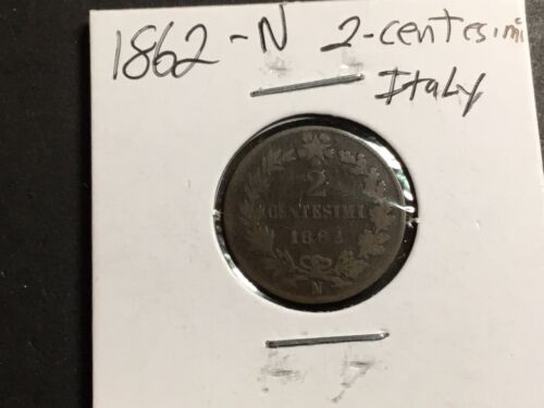 1862-2 Centesimi-Italy Coin-060422-18