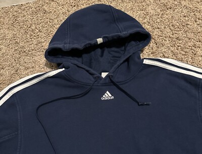 ✅00s adidas logo 3stripe L/S tee old y2k VTG 2000s Adidas T Shirt Mens Large Blaxk Short Sleeve 3