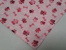 Buster Brown Dog Bandanas, Pink Paw Prints, Bones, Hearts, xS, S, M, L, xL