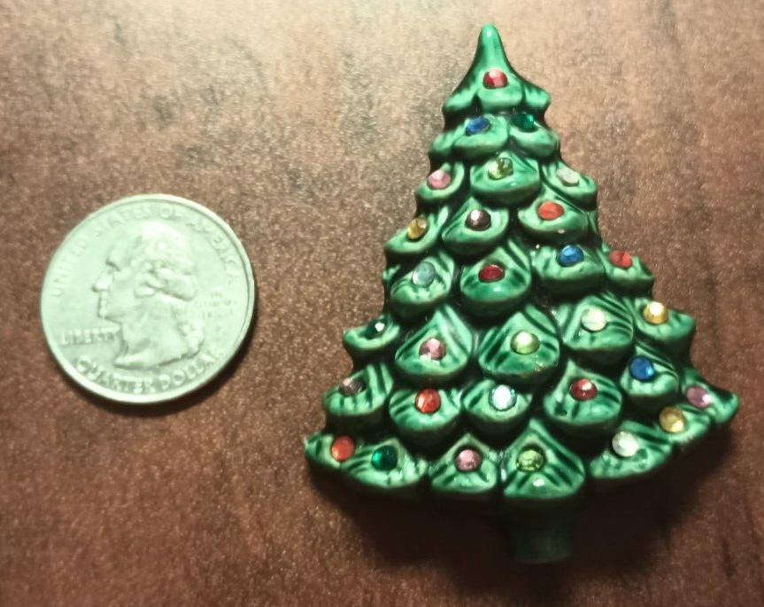 Vintage Ceramic Lighted Christmas Tree PIN Brooch eBay