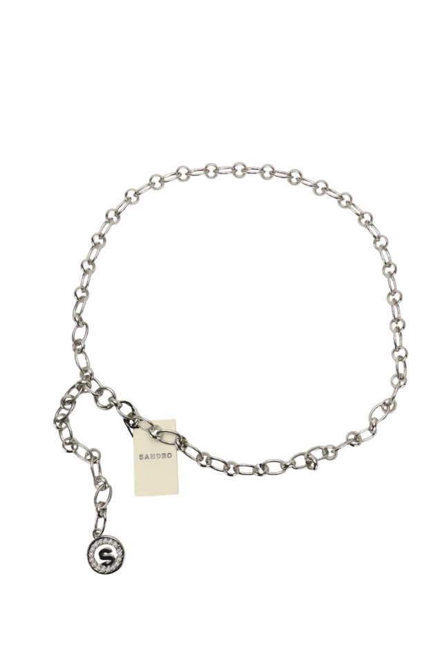 Cintura Sandro Donna Taglia Unica Catena In Tonalità Argento Con Fibbia Perline - Immagine 4 di 4