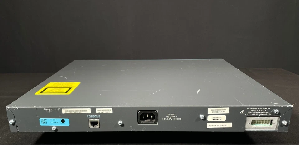 Cisco WS-C3750G-48PS-S 48 Port PoE 3750G Gigabit Switch - Same Day Shipping - Image 3 of 4