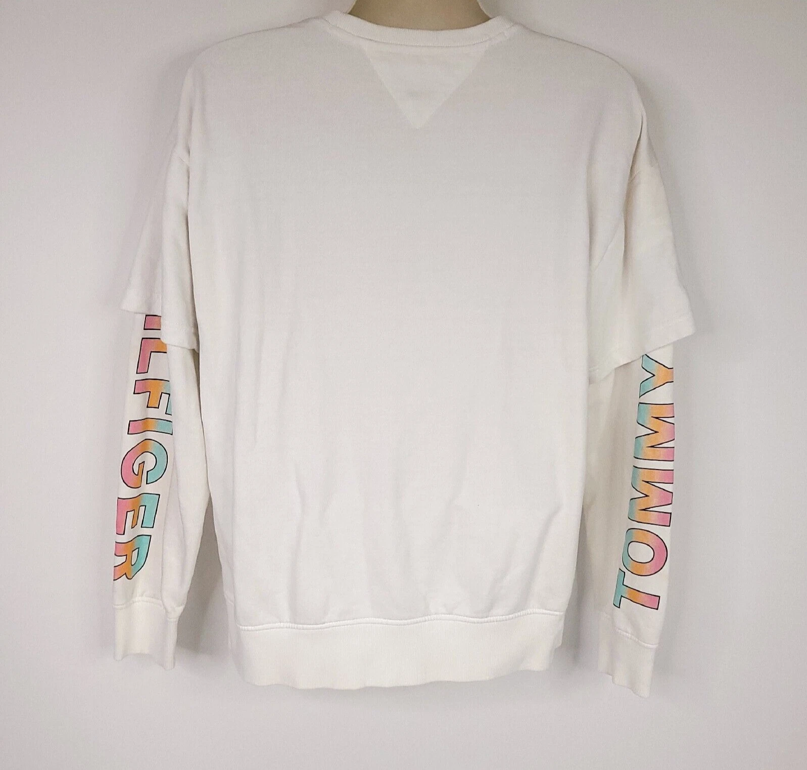 OFF WHITE Maglione pullover Tommy Hilfiger da uomo M felpa manica bianca incantata