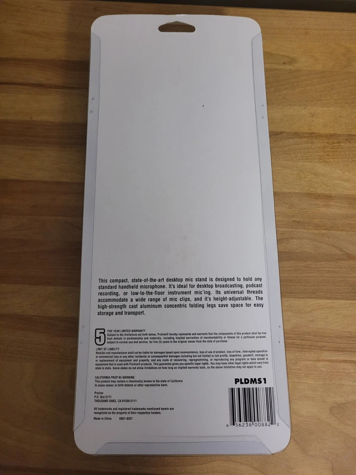 Proline PLDMS1 Desktop Microphone Stand New and Never Used - Image 3 of 3