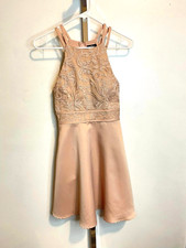 Speechless Embroidered Lace Fit  Flare Party Dress Blush Juniors Size 5