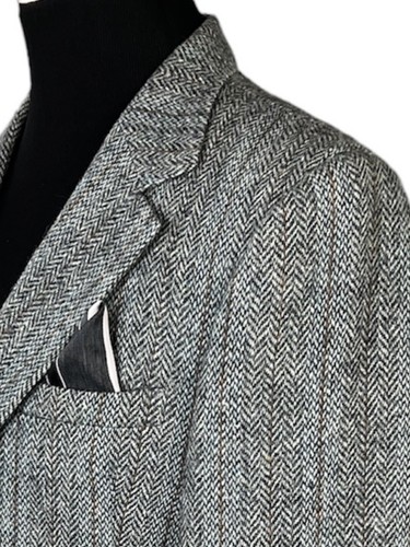 Harris Tweed Mens 100% Scottish Wool Blazer Jacket Sport Coat Herringbone SZ 40S - Picture 5 of 8