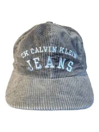 Fantastic Condition VTG Calvin Klein Jeans Velvet Hat W Blue Lettering