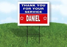 DANIEL THANK YOU SERVICE 18 in x 24 in Yard Sign Road Sign with Stand